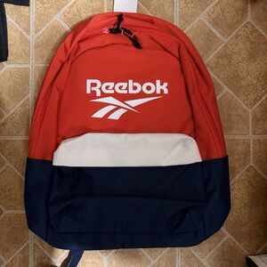 Reebok BTK Backpack Red White Navy Blue FS2496 Logo Gym School Travel Bag NWT
